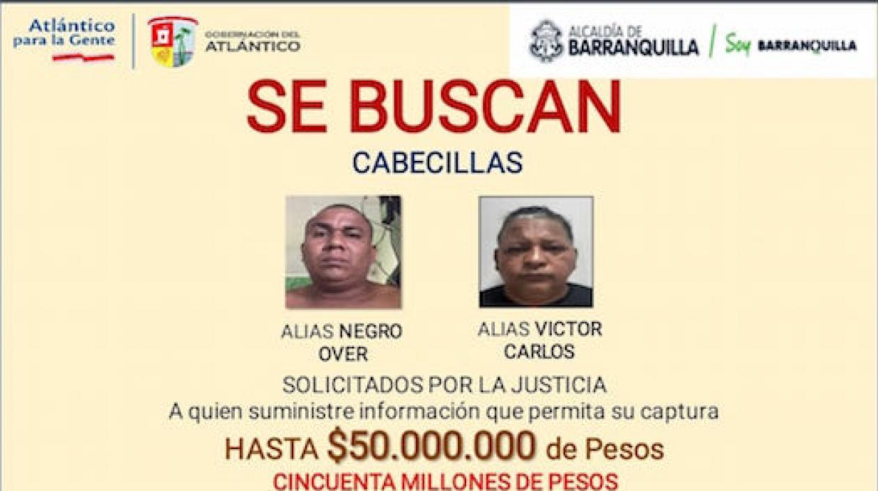 Cartel de los más buscados.