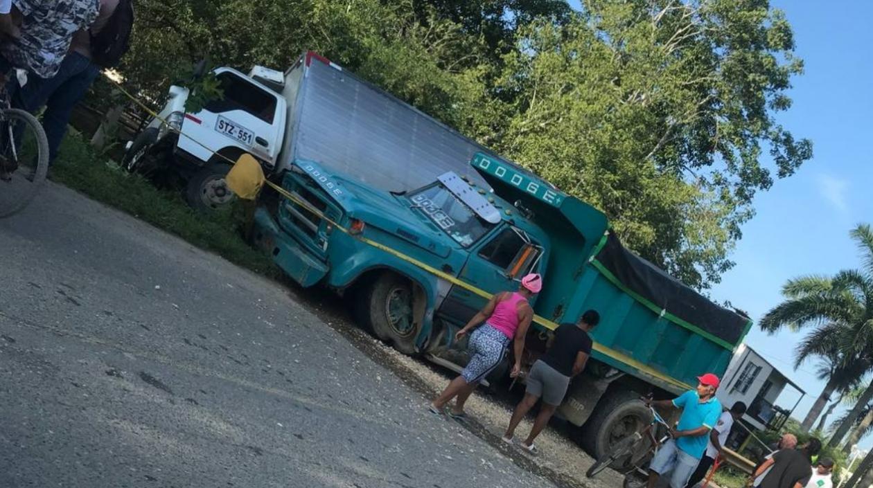 Aspecto del accidente ocurrido en Santa Rosa de Lima. 