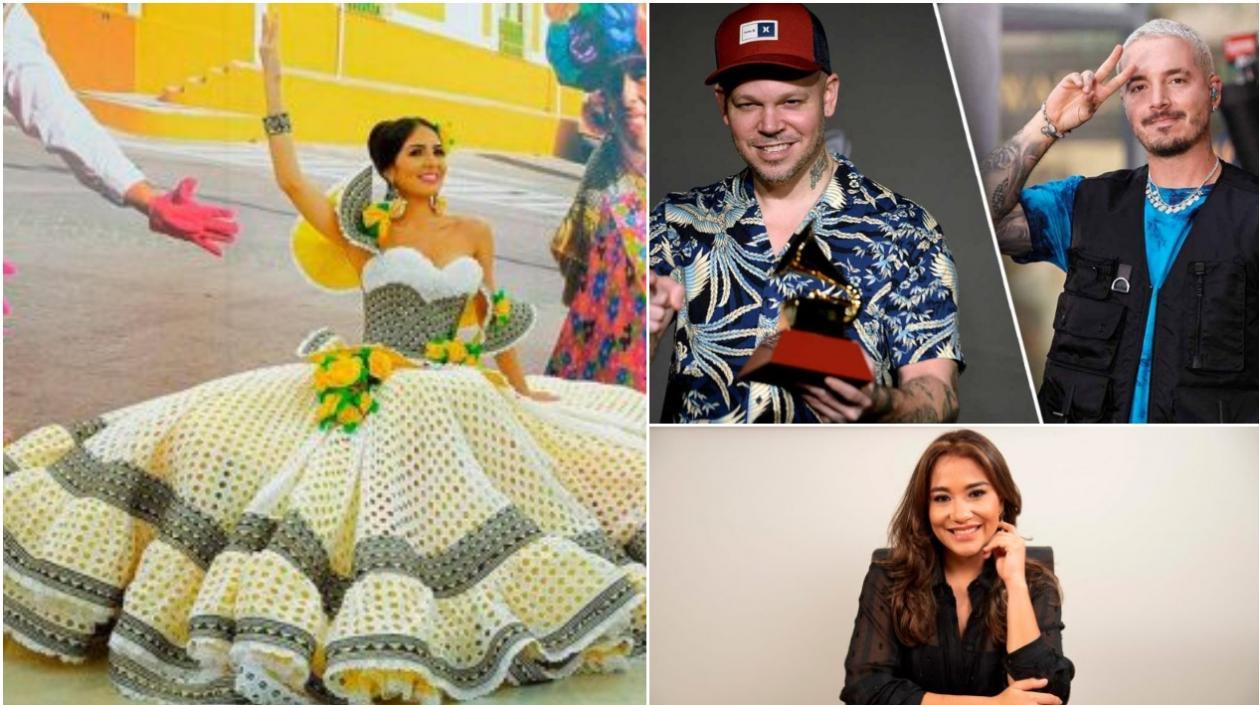 La reina del Carnaval de la 44, J Balvin y Residente y Jacqueline Rojas.