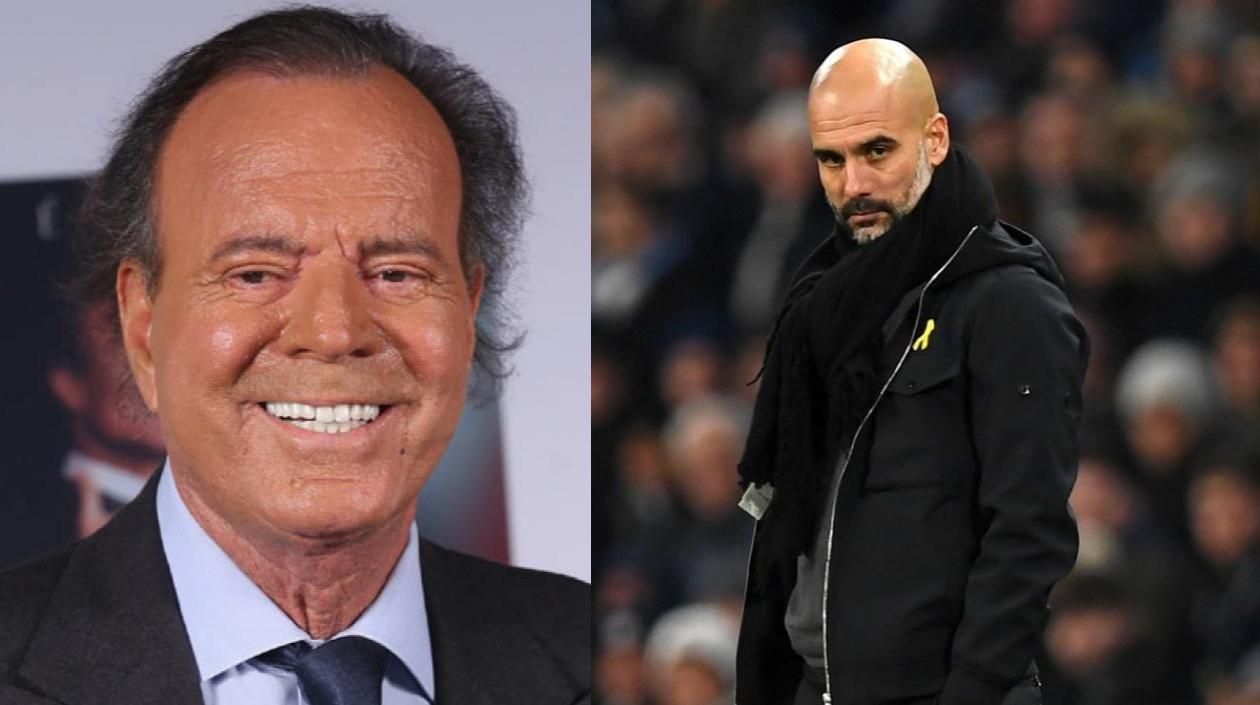 El cantante Julio Iglesias y el entrenador Pep Guardiola.