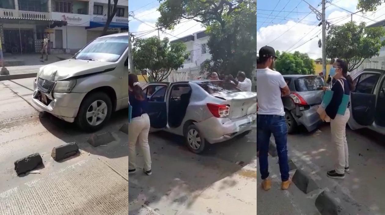 Choque ocurrido en la calle Murillo. 