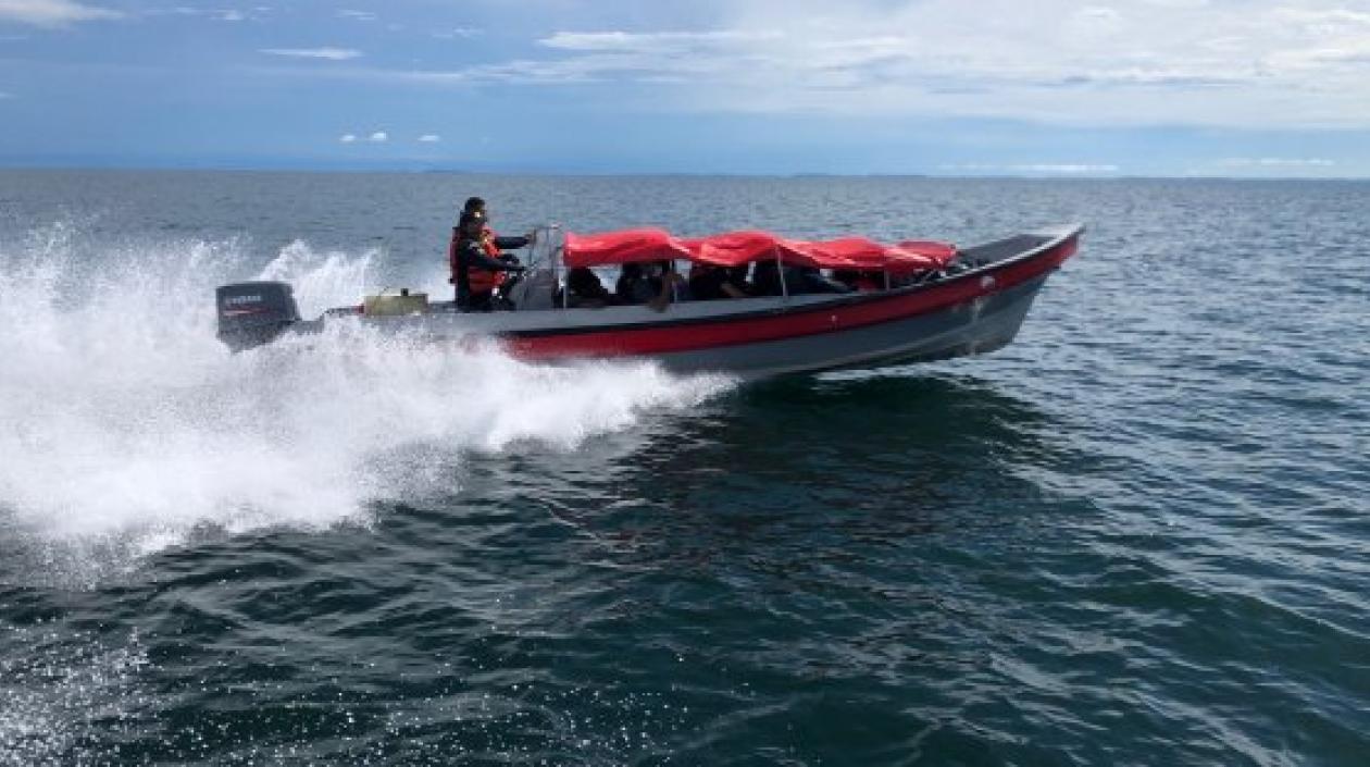 Los migrantes rescatados.