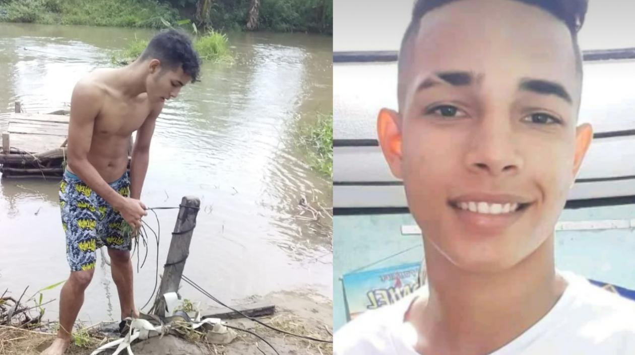 Yhojan Tovar Rivas. A la izquierda, una foto que le tomaron minutos antes de ahogarse. 