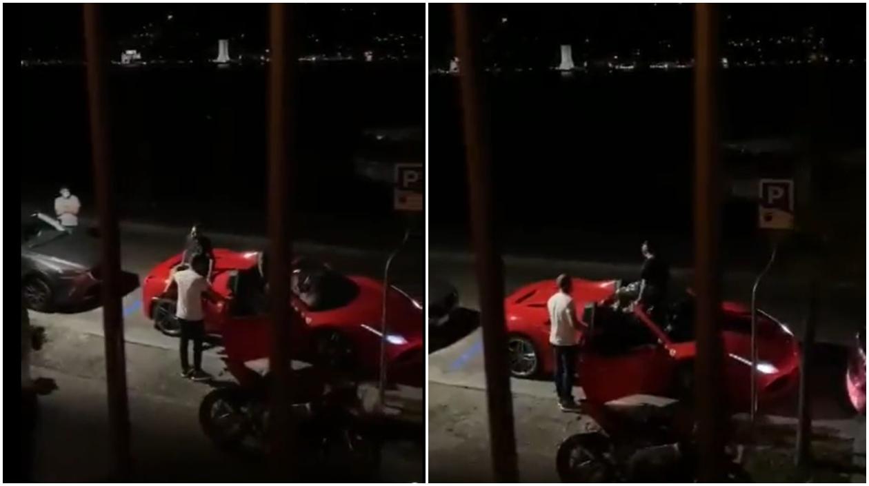 Arturo Vidal departiendo con unos amigos. 