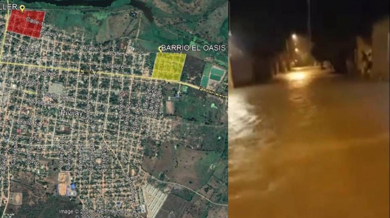 Zonas del municipio que resultaron inundadas. 