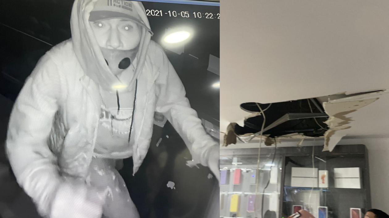 El ladrón quedó grabado en la cámara de seguridad. 