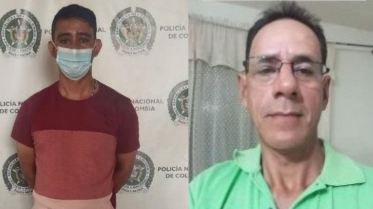 David Santiago Sierra (izquierda); y Gustavo Alonso Sierra, el padre del capturado. 