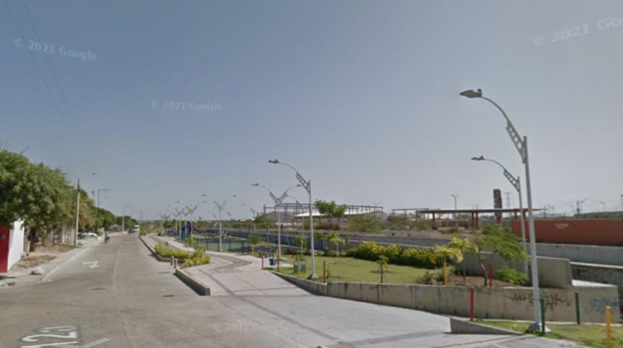 Parque Bicentenario, donde fue baleado el hombre. 