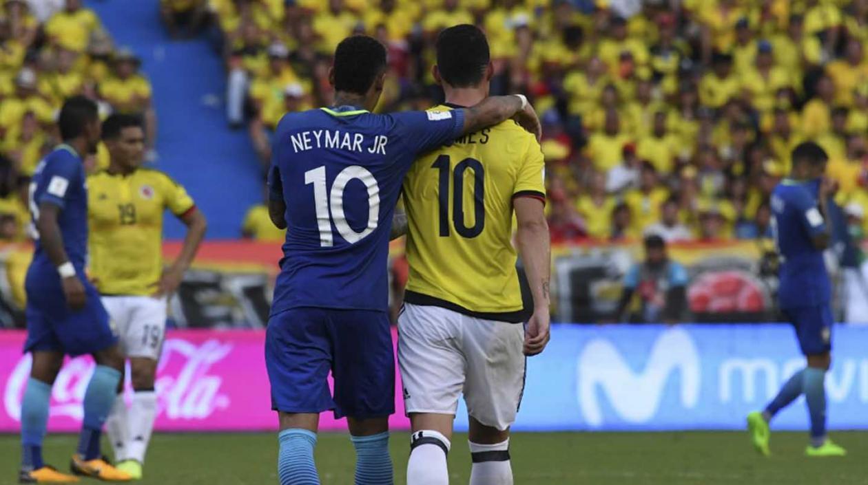 Neymar firma el empate con James Rodríguez. 