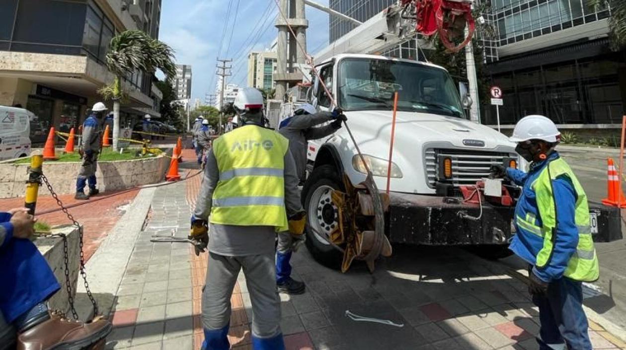 Trabajos de Air-e en Barranquilla