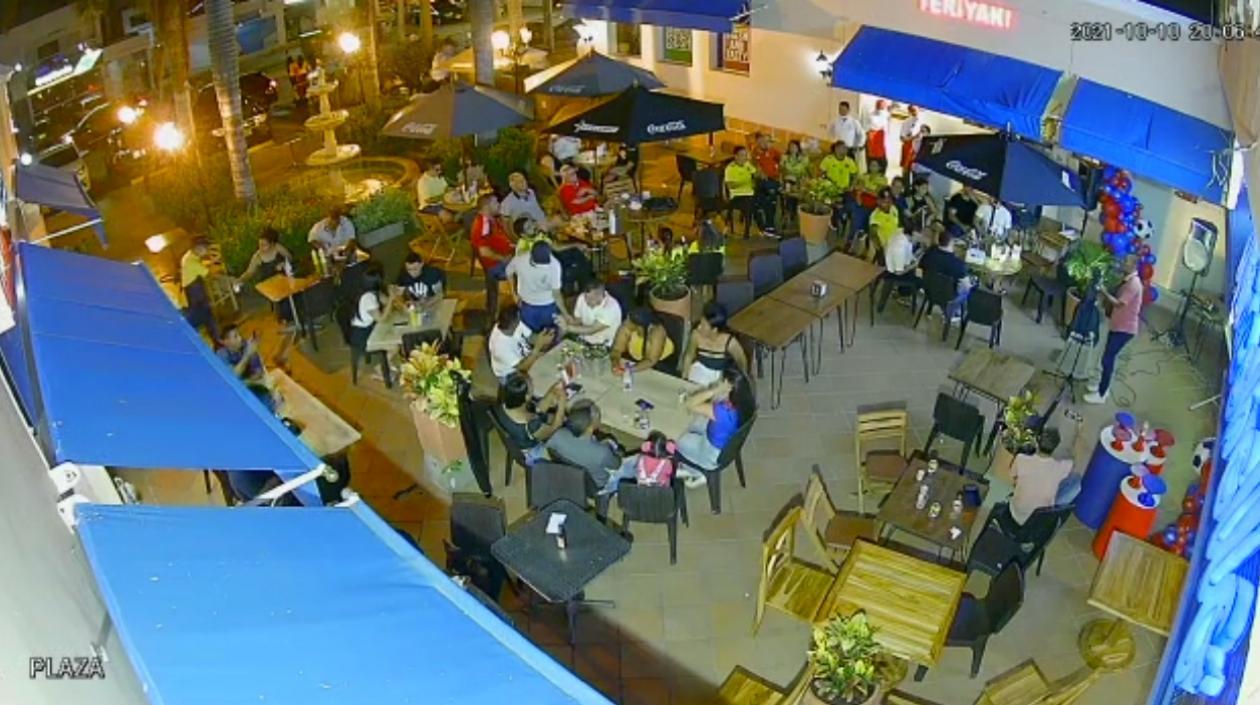 Momento del atraco en Cartagena. 