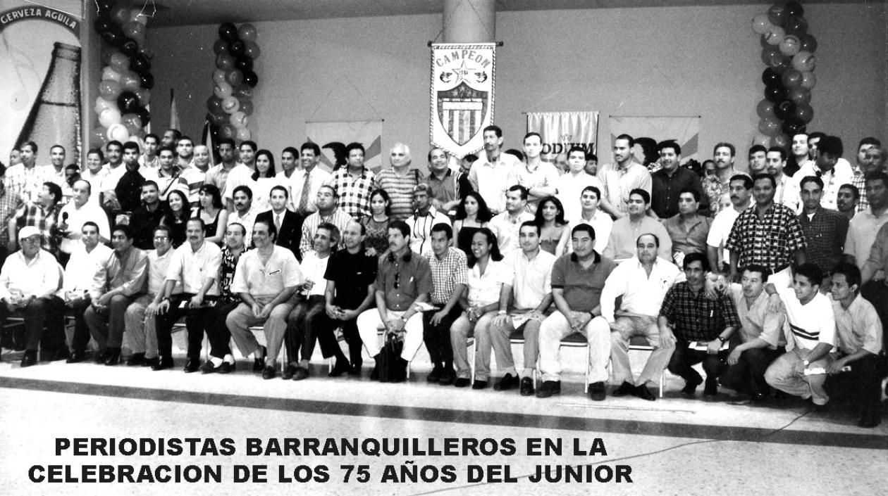 Periodistas deportivos en la celebración de los 75 años de Junior.