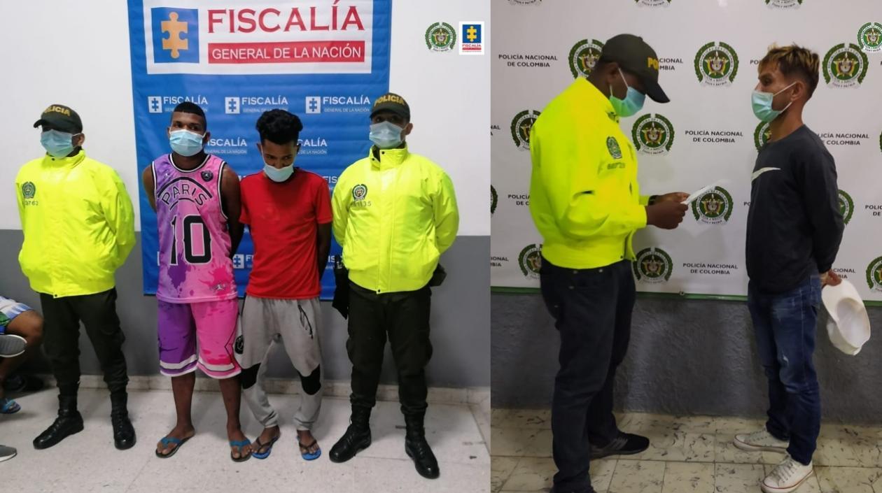 Los tres presuntos integrantes de 'Los Costeños'. 