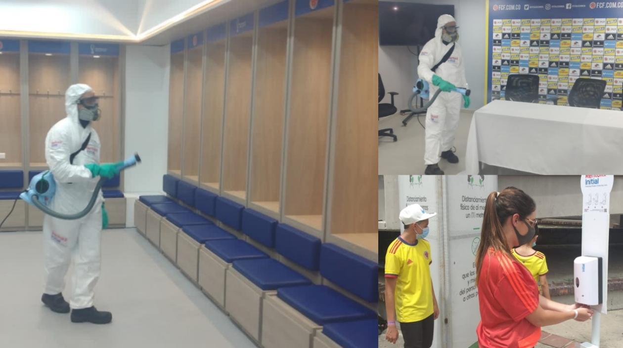 Jornada de limpieza en el estadio Metropolitano. 