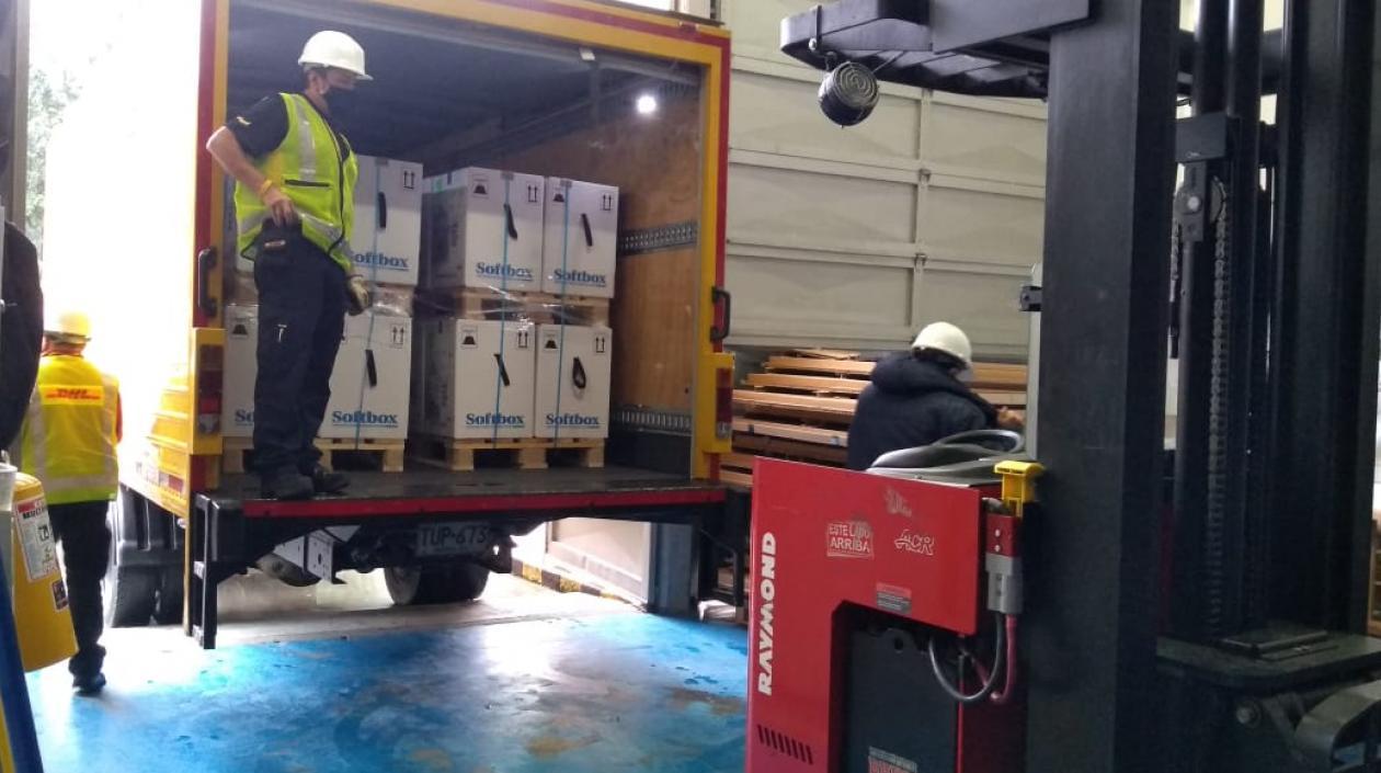 Imagen de las vacunas que llegaron.