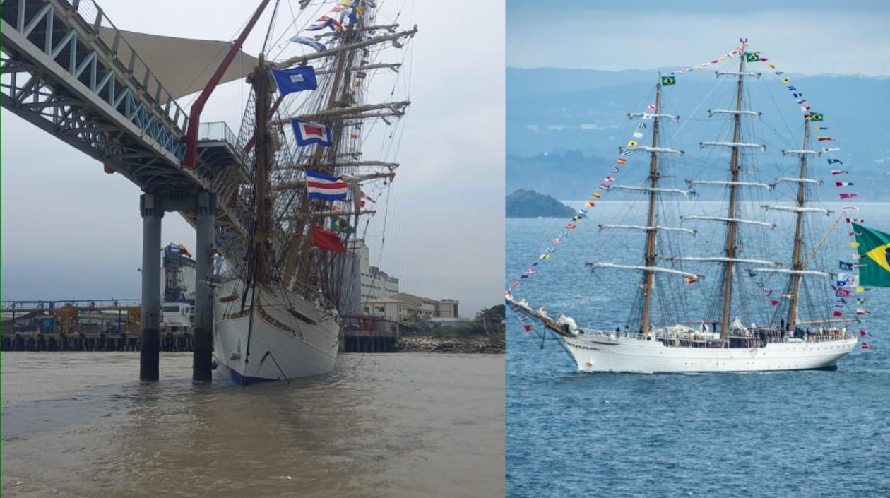 Buque escuela brasileño impacta contra un puente en río de Ecuador.