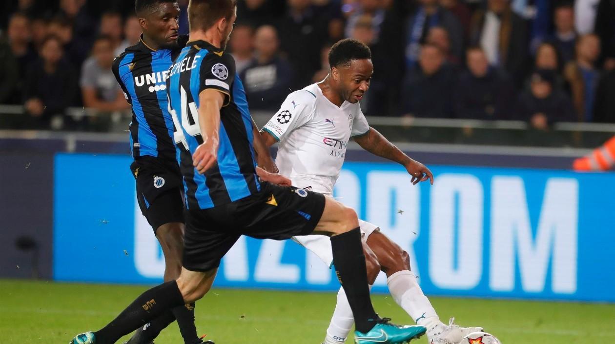 Raheem Sterling en acción del partido. 