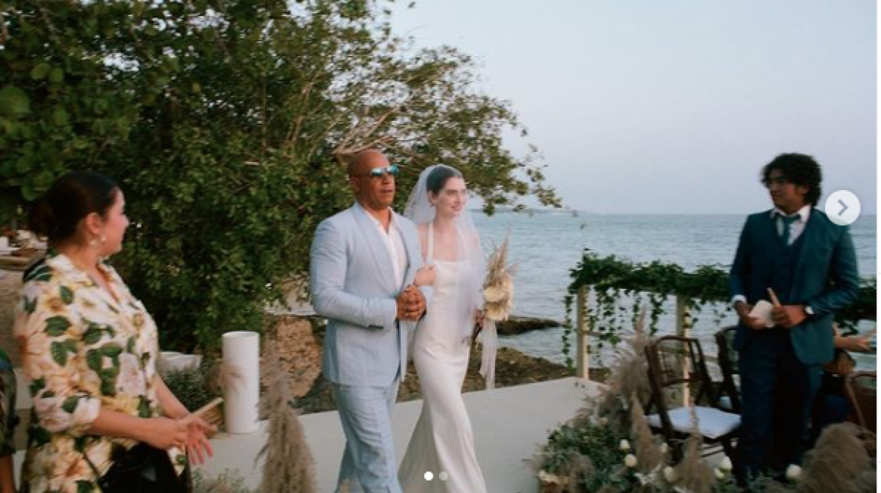 El actor Vin Diesel y Meadow Walker, hija de Paul.
