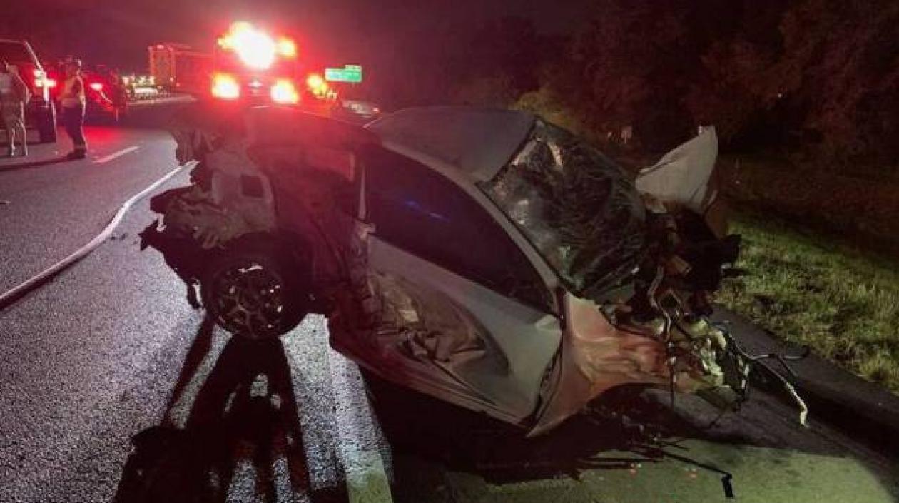 Así quedó uno de los vehículos.