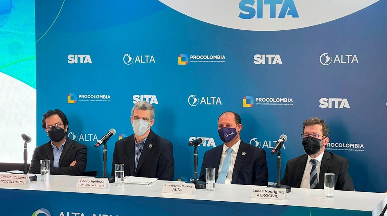 Rueda de prensa de la conferencia anual de la Alta, que celebra hoy en Bogotá.