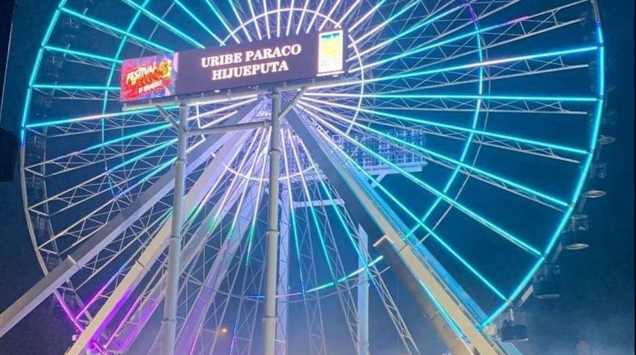 El mensaje con el insulto al expresidente Uribe.