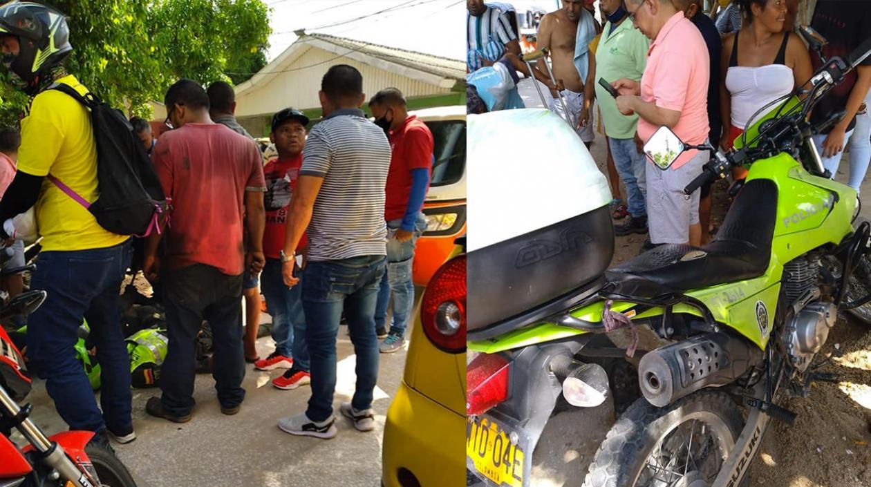 Dos patrulleros heridos al caer de una motocicleta