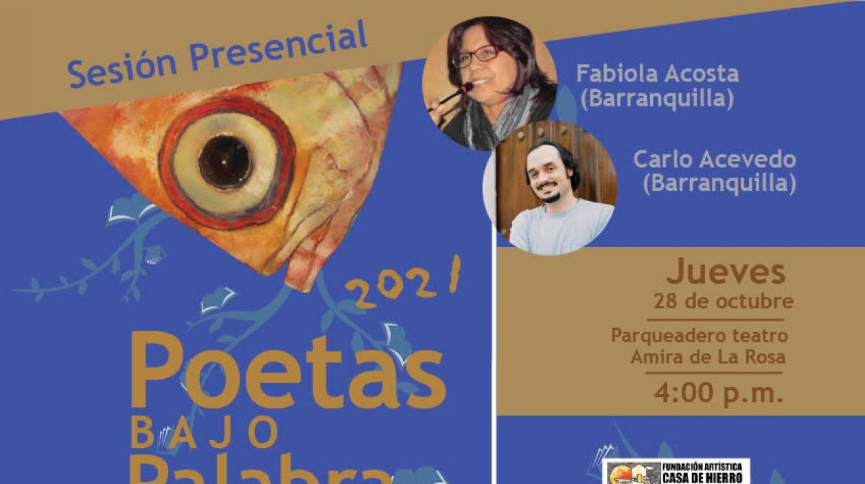 Invitación a Poetas bajo palabra, este jueves a las 4 de la tarde en el parqueadero del Amira de la Rosa.