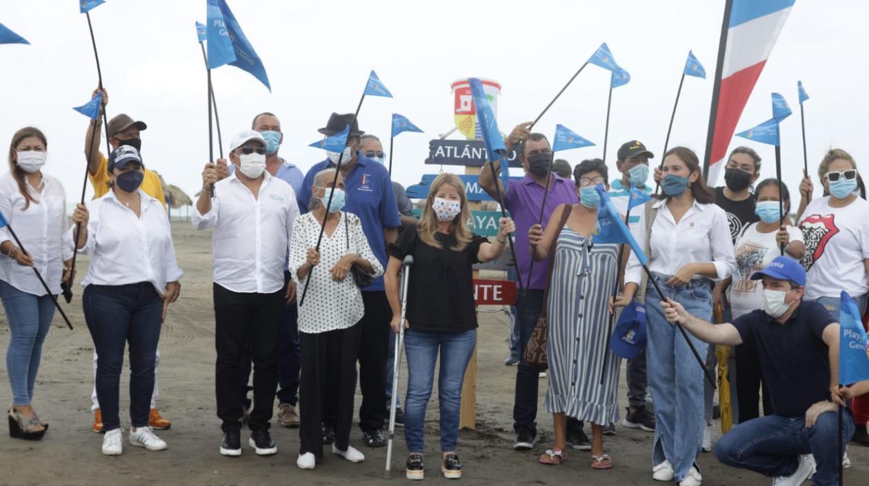 La gobernadora del Atlántico, Elsa Noguera, asistió al acto simbólico de inicio de las obras del ordenamiento de las playas Country y Sabanilla II. II. 