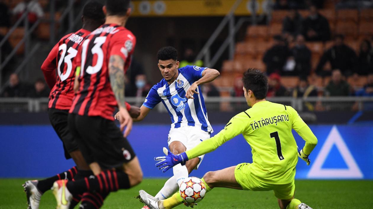 Acción de gol de Luis Díaz. 