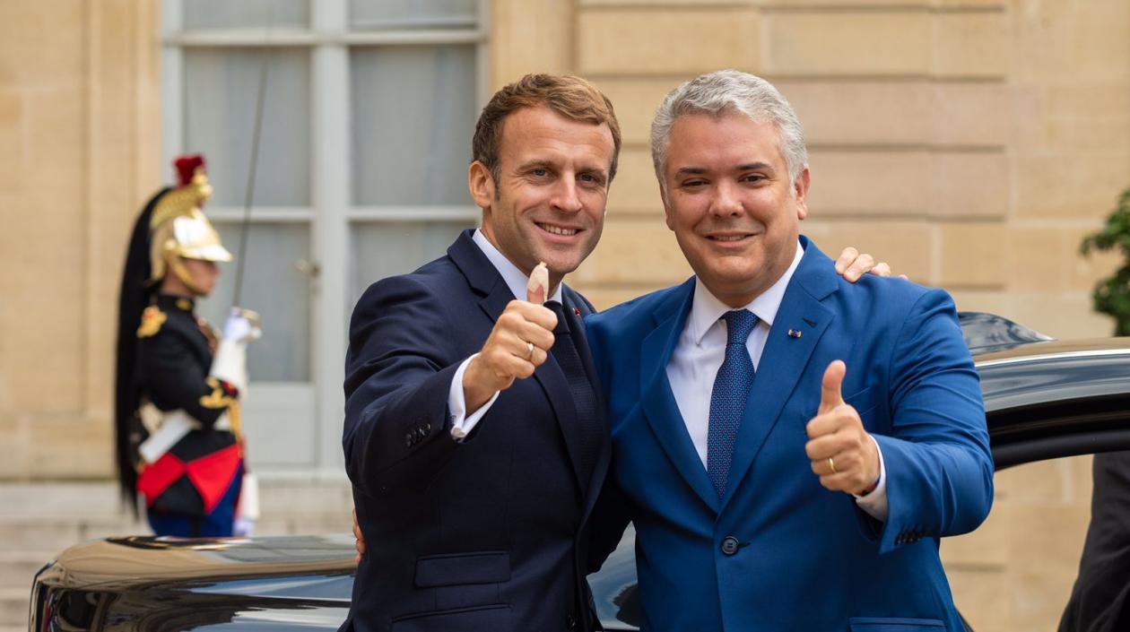 Emmanuel Macron e Iván Duque.