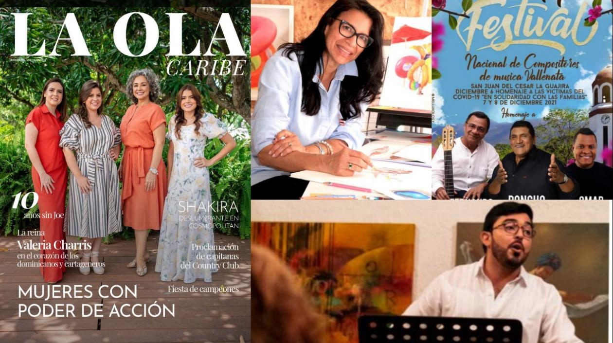 Portada de La Ola Caribe y varios de los protagonistas de esta edición.