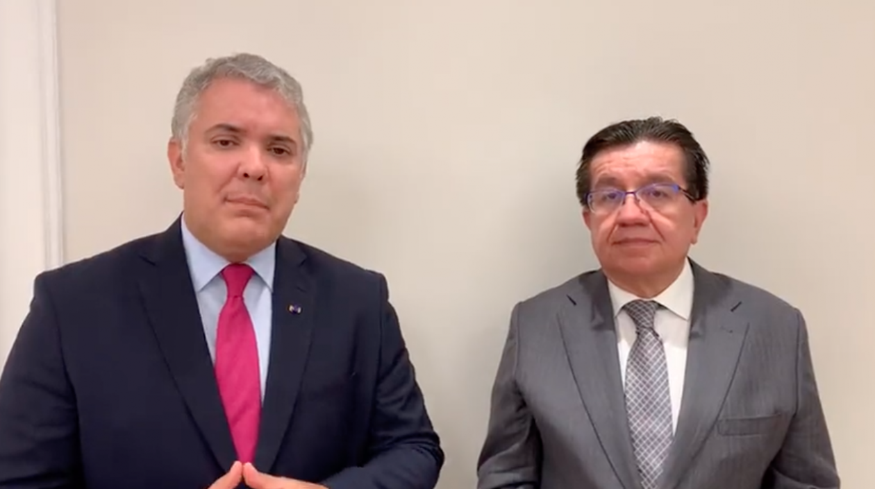El Presidente Iván Duque y el Ministro Fernando Ruiz.