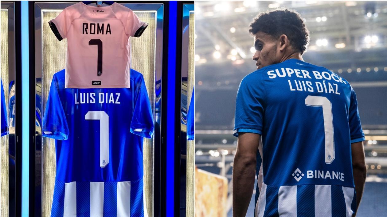 Homenaje del Porto a Luis Díaz y su hija Roma. 