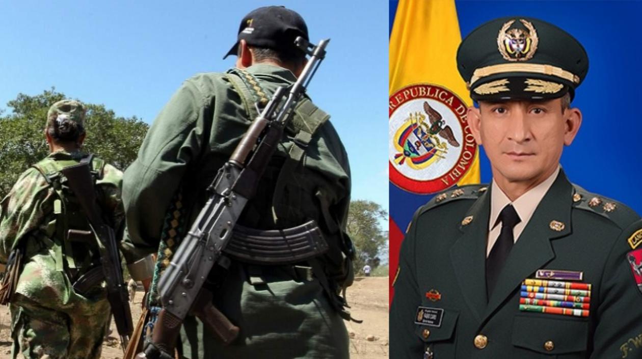 Imagen de disidencias y el general Fabio Caro.