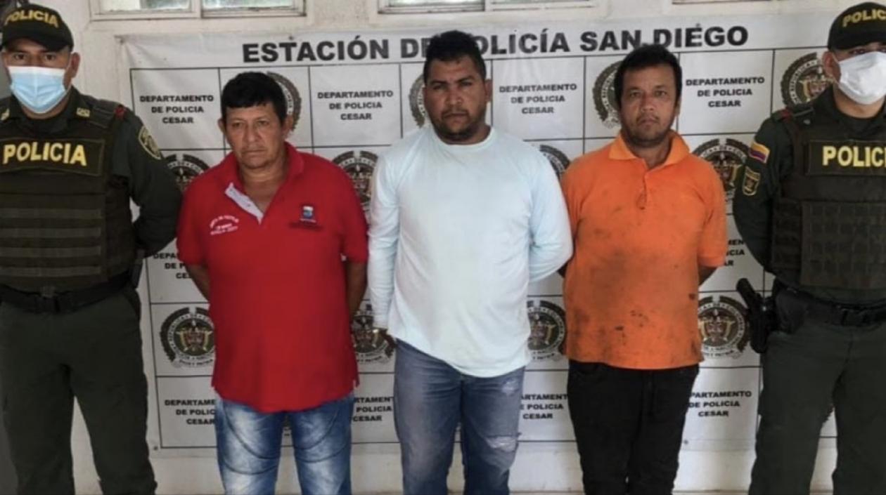 Los tres capturados por abigeato. 