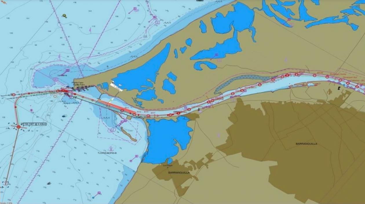 Trayecto del canal navegable.