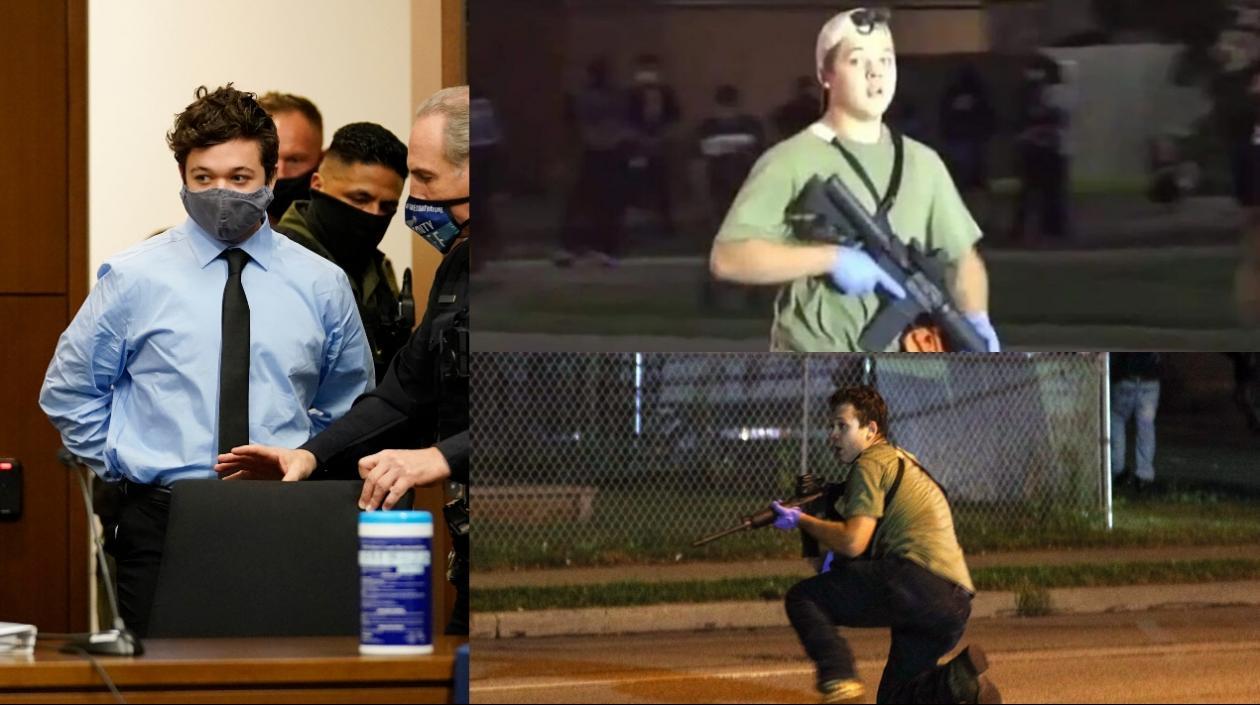 Kyle Rittenhouse en el juicio y el día de los hechos.