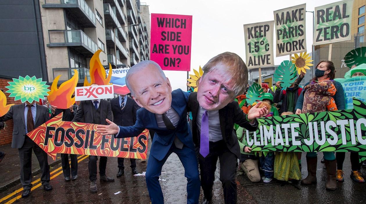 Imagen de la protesta en Glasgow.