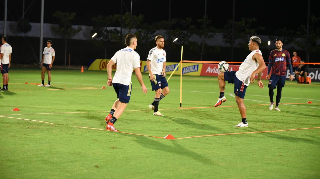 Jugadores de Colombia durante el entrenamiento. 
