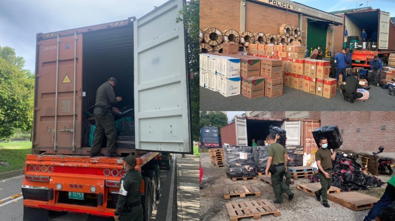 Contrabando incautado en el operativo. 