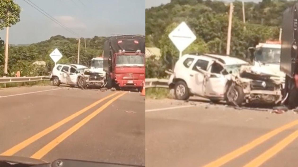 Así quedaron los vehículos tras el accidente. 