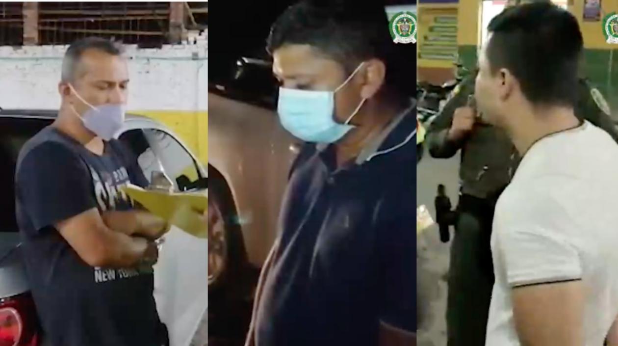 Tres de los policías judicializados por la Fiscalía. 