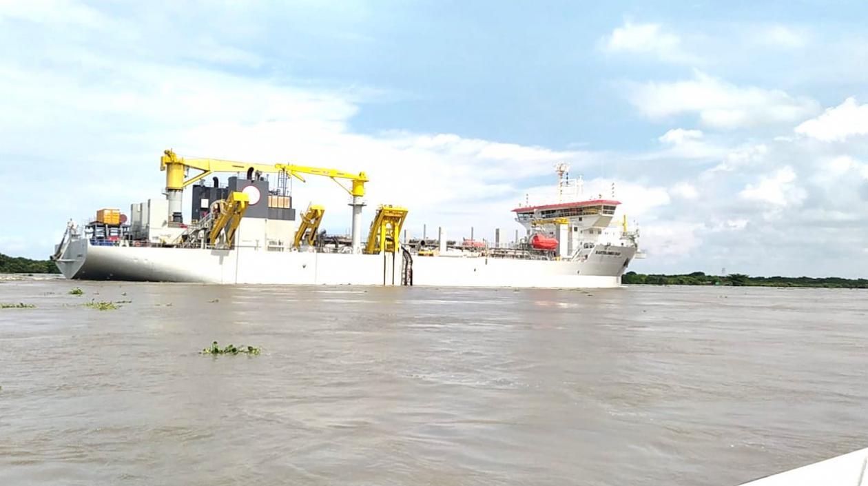 La draga 'Bartolomeu Dias' ofrecida en la rechazada propuesta a los belgas.