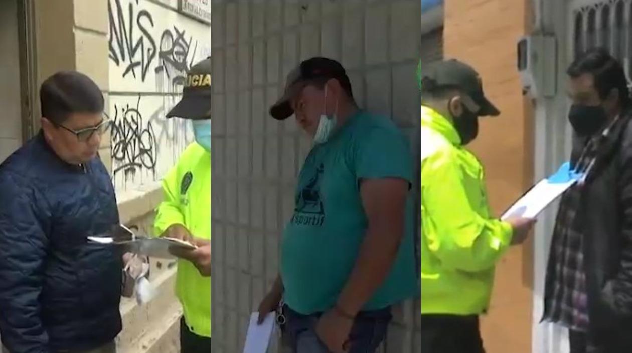 Tres de los capturados por la Policía. 