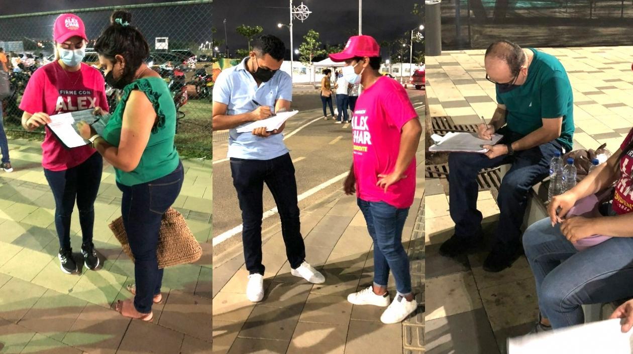 Proceso de recolección de firmas.