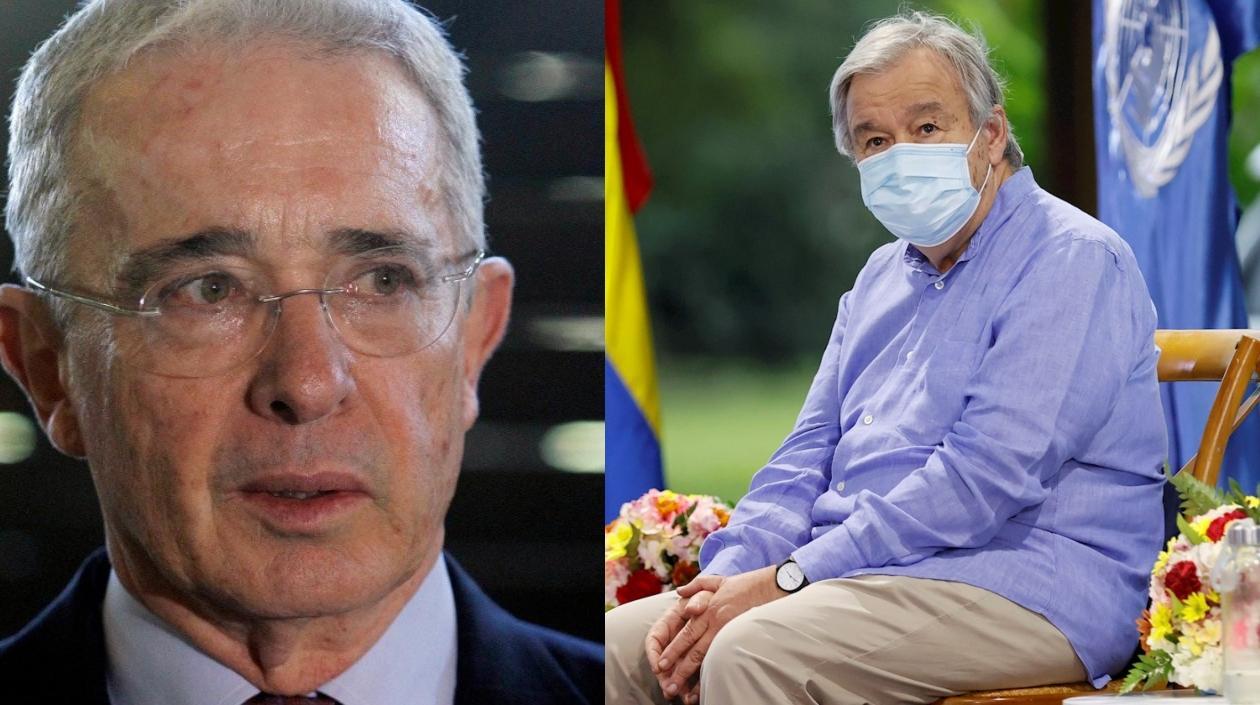 Álvaro Uribe y António Guterres.