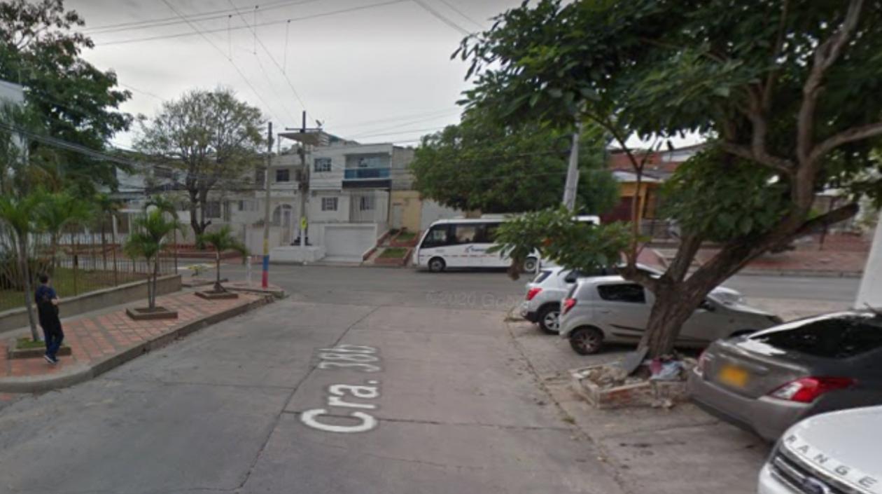 Calle 76 con carrera 38B, lugar donde ocurrieron los hechos. 