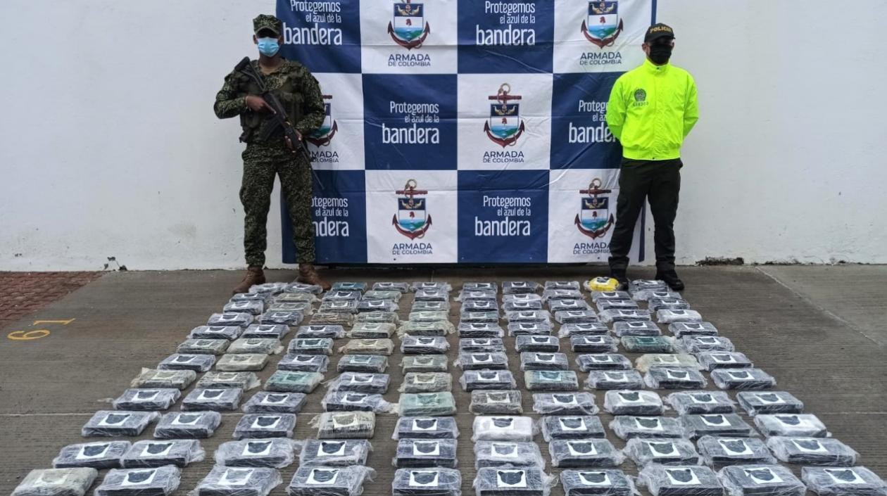 Cocaína incautada en Bayunca. 