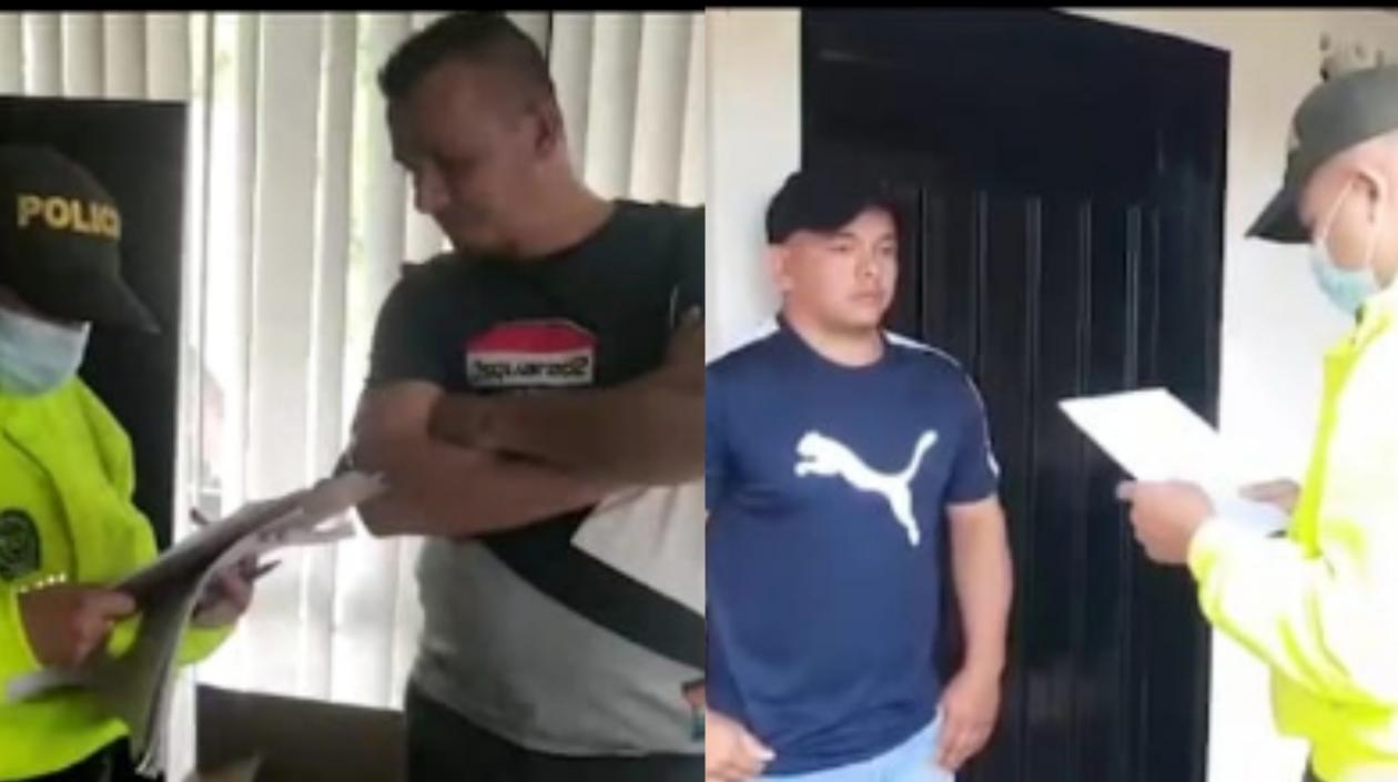 Dos de los capturados en el operativo. 