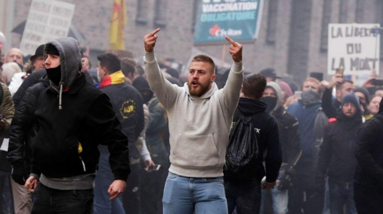 Manifestantes en Bruselas. 
